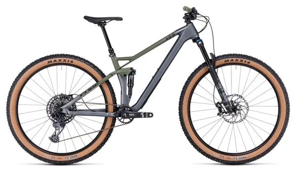 Cube Stereo One22 HPC TM Full Suspension MTB Sram GX/NX Eagle 12V 29'' Grigio Flash Verde Oliva 2024